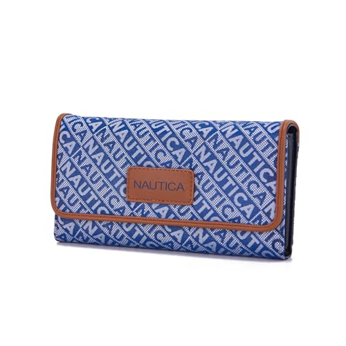 Image of Nautica Women's Perfect Carry-All Money Manager RFID Blocking Wallet Organizer, Navy