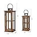 TIMRIS Large Farmhouse Wooden Metal Lantern Set of 2, Rustic Decorative Floor Candle Lanterns, Vintage Distressed Hanging Lanterns for Home Décor (No Glass)