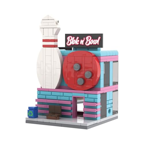 Brick Loot Mini City Bowling Alley Blok’n Bowl – 228-Piece Lego-Compatible Modular Mini Bricks Storefront, City Building Blocks Kit for Kids & Adults, Creative STEM DIY Model, Display Collectible