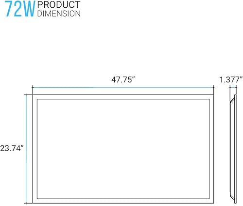 Miniatura 3 de LEDMyplace - Panel de luz LED 2 x 4 con 2 unidades, 72 W, 4000 K, lámpara LED de techo caído con 9000 lm, retroiluminación plana, regulable,