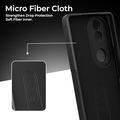 Image of A rtistque Back Cover Case for OnePlus 13R | with Inner Fabric | Stylish AirBag Case | Liquid Stripe Silicone | Camera Protection | Anti Slip Grip | Back Cover - Black