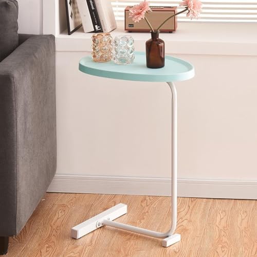 Mesa auxiliar en forma de C de diseño moderno con marco de metal resistente para salón