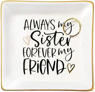 JoycuFF Sister Birthday Gifts from Sister Trinket Dish Tray Unique Gifts for Women Sister Mother's Day Thanksgiving Day Christmas