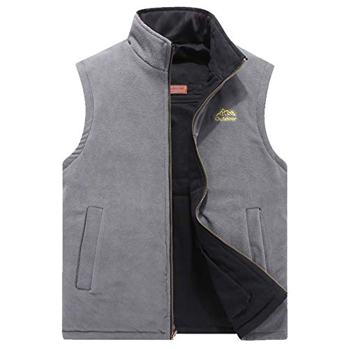 GAOHONGMEI Mens klassieke katoen militaire vest Gilets dubbelzijdige outdoor multi pocket vest mouwloze jack-zwart-l - Afbeelding 3