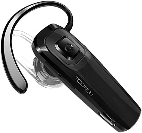 TOORUN Bluetooth Headset, M26 Bluetooth Earpiece Handsfree V5.0 Wireless Headphone with Noise Cancelling and Microphone Compatible for Android iPhone Cell Phone Laptop - Black