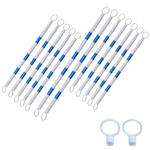 Cônes de signalisation bleu et blanc extensibles 1m-2m pour sécurité de garage