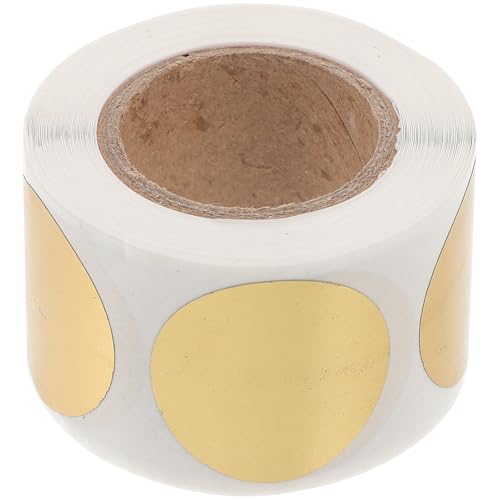 MUSISALY Rubbelaufkleber Rund Gold Selbstgemacht Rubbeletiketten Selbstklebend 1 Rolle mit 300 Rubbelsticker für Spiele Partys und Lernmotivation