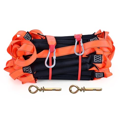 Meidansini Strickleiter, 5M Notfall Feuerleiter Training Soft Ladder, Flammensichere Seilzugleiter 2-3 Stockwerk Wiederverwendbares Fenster Balkon Baumhaus Sicherheits Rettungsleiter