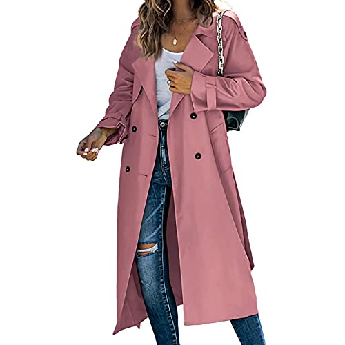 Trench-coat long contre le vent d'hiver manteau ample femme