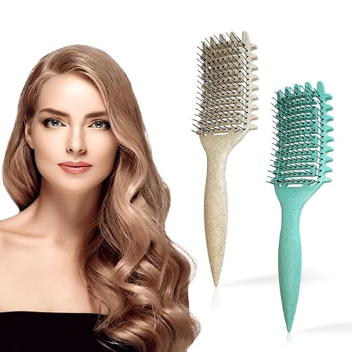 2 Piezas Cepillo Para Desenredar El Cabello, Peine Hueco Para Rizar, Peine Para Desenredar Para Mujeres, Peine Para Peinar, Peine Para El Cabello