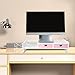 Hjdlhx Monitors Stand Riser, PC Stand, Computer Shelf Holder, Desk Storage Rack,Desktop Organizer for Notebook, Computer Screen, PC, Pink 2 Drawer