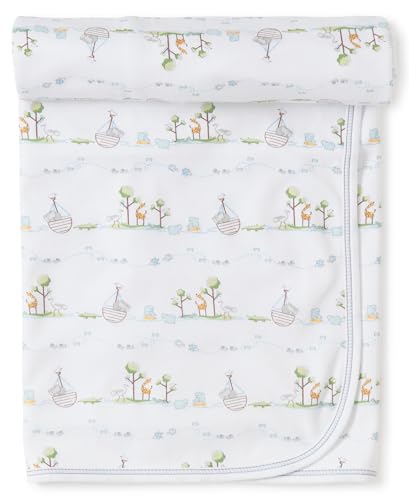 Image of Kissy Kissy Baby Boys Noah's Print Blanket, Light Blue, One Size