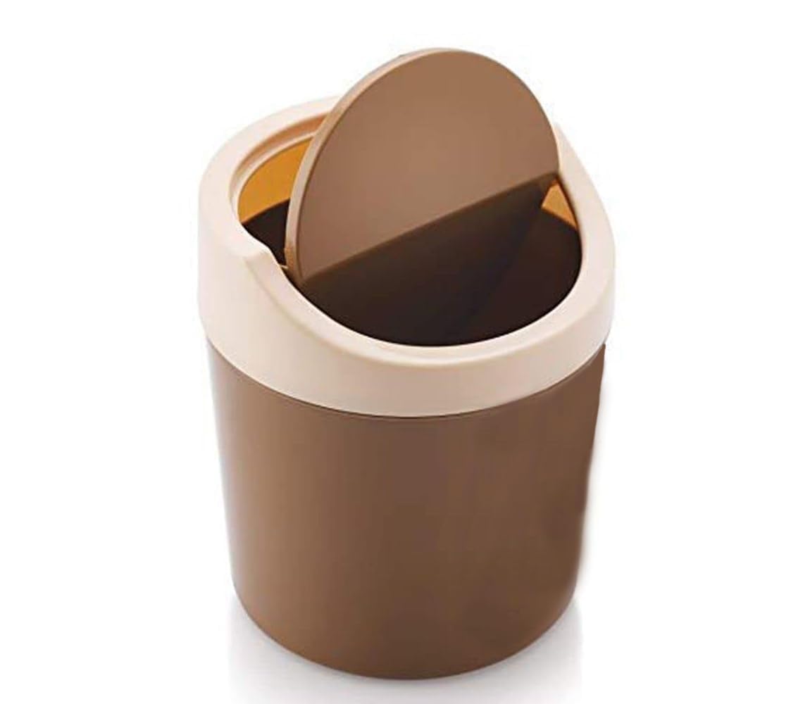 Multicolor Plastic Swing Lid Dustbin – 2 Litre Round Garbage Bin with Push Lid for Home, Office & Kitchen (Pack of 1,-image-32