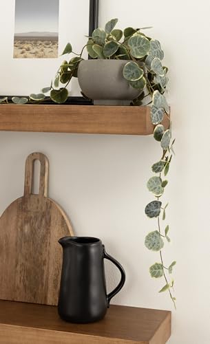 Image of Kate and Laurel Havlock Modern Wood Two-Piece Floating Corner Shelf Set, 26 x 8 x 3, Rustic Brown, Wooden Corner Shelving with Unique Geometric Shape for Living Room Decor or Entryway Storage