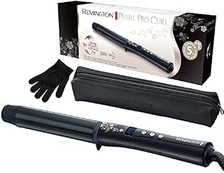 Remington lokówka do włosów z jonizacją, 32mm, ceramiczna z perłami, do luźnych loków, zakres temp. 130-210°C, szybkie nagrzewanie, czarne etui i rękawiczka ochronna, CI9533