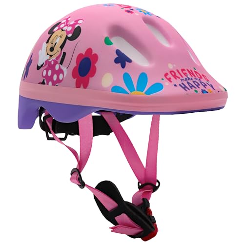 Casque de vélo, de la Trottinette, des Rollers, sécurisé pour Fille, réglable (Minnie Mouse, 44-48 cm)