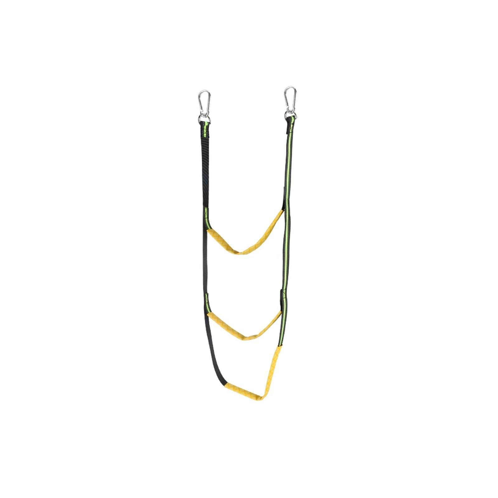 Gcroet Rope Ladder, Multicolor 3/4/5 Step Folding Boat Ladder Nylon Rope(Green 3 Step)