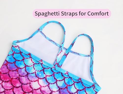 Image of Girls Bathing Suits Colorful Swimsuits with UPF 50 + Sun Protection Sleeveless Toddler Kids One Piece Swimwear
