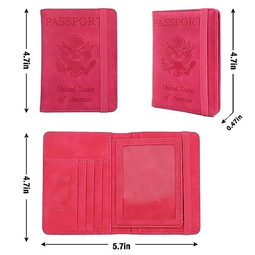 Image of Melsbrinna Rfid Passport Holder for Travel women /Men, Cute Passport Wallet Rfid Blocking Card Slots, Rfid Passport Cover /CaseTravel Wallet, Passport Book Holder (1, Red5)