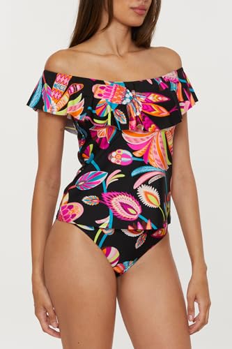 Trina Turk Women's Monaco Ruffle Tankini, Off Shoulder, Swimsuit Tops2