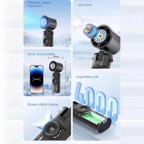 Ventilateur portable USB affichage numérique pour rester fraîche partout