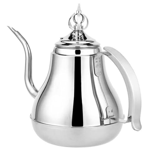Camping Teapot, Tea Kettle with Infusers Stainless Steel Coffee Drip Pot Gooseneck Tea Pot with Filter Induction Cooker Kitchen tools(1.2L)