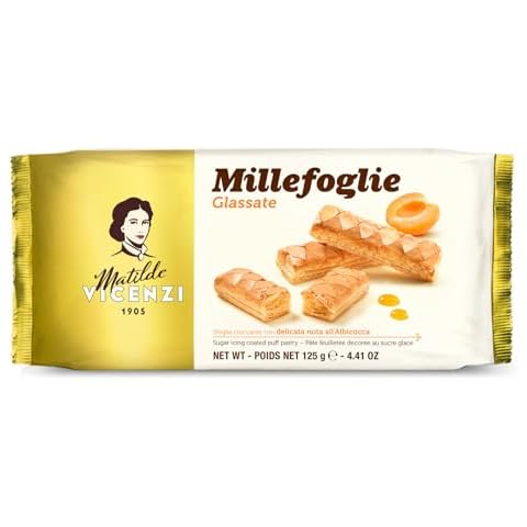 Millefoglie D'Italia Glassate by Pasticceria Matilde Vicenzi, Gourmet Italian Puff Pastry Cookies, Made in Italy - 4.41oz (125g), 1-Pack Cover
