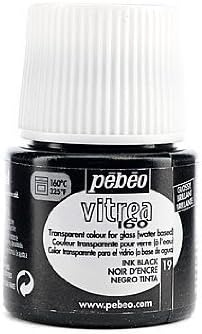 Pebeo Vitrea 160 Glass Paint Ink Black Gloss 45 ml [Pack of 3 ]