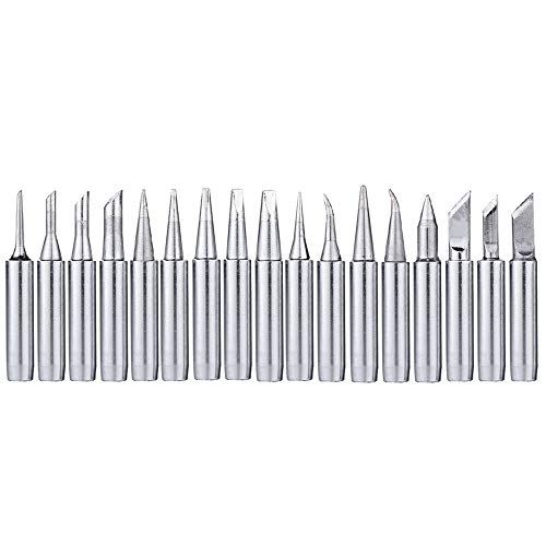 Mesee 17Pcs Soldering Tips Kit 900M Lead-Free Solder Iron Tip Welding Replacement Accessories for Hakko, Radio Shack, TENMA, ATTEN, Quick, Aoyue, Yihua Solder Station