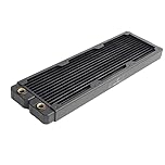 dracaena.io 360mm Copper PC Radiator for Custom Water Cooling Loop, 28mm Thick, 3x120mm Fan Mount, Dual G1/4 Thread Ports, Liquid Cooling Radiator, Black