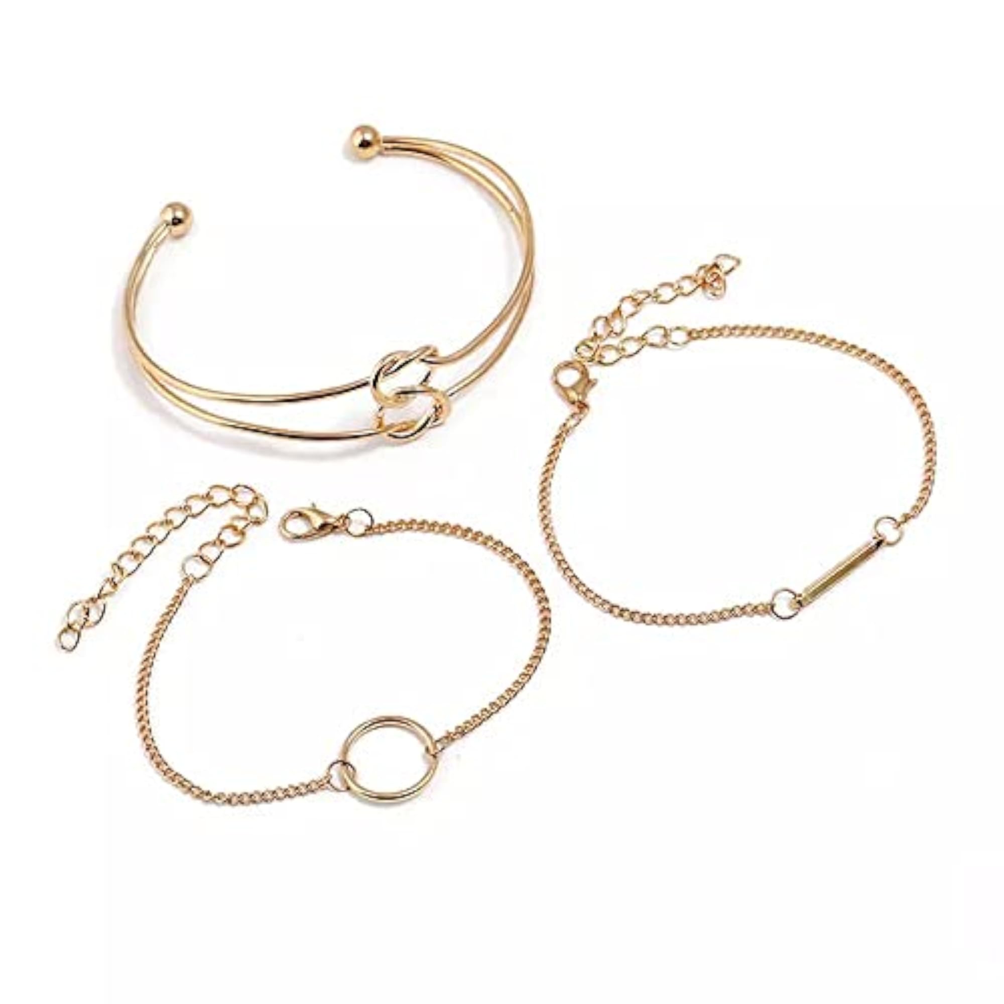 Stylish Crystal Bangle Bracelet Set - Pack of 3