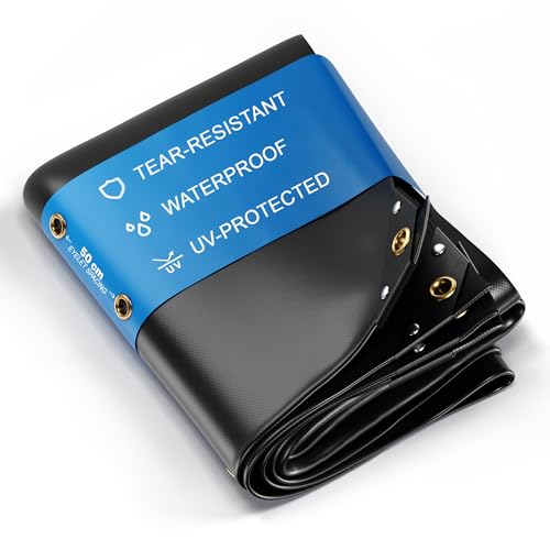 NEMAXX® Lona Protectora Premium Impermeable [300x1000 cm]–Resistente a los Rayos UV [450 g/m²] Lona de PVC con Ojales,para Jardín,Techo y Construcción–Cubierta Resistente al Invierno – Negro – 30m²