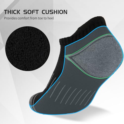 Heatuff 12 Pairs Men's Ankle Running Socks Cushioned Low Cut Athletic Sports Casual Tab Socks3