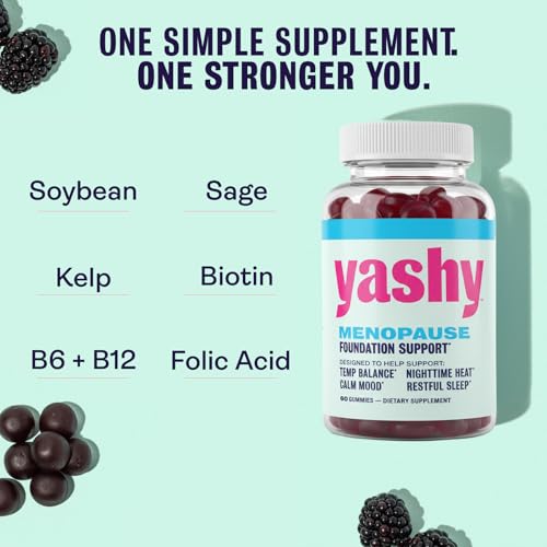 Image of Gummies for Menopause | Hormone-Free Supplements for Women | Clinically Backed | 30 Servings | Helps Alleviate Hot Flashes, Night Sweats, & Mood Swings | Supports Libido | BlackBerry Flavor