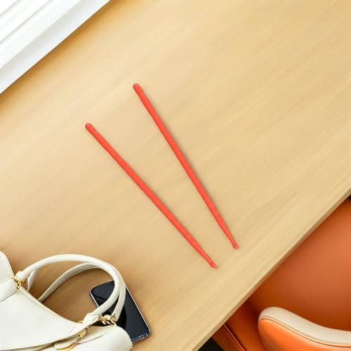 Baquetas de fibra de carbono 5A ligeras con agarre antideslizante color naranja miniatura 6