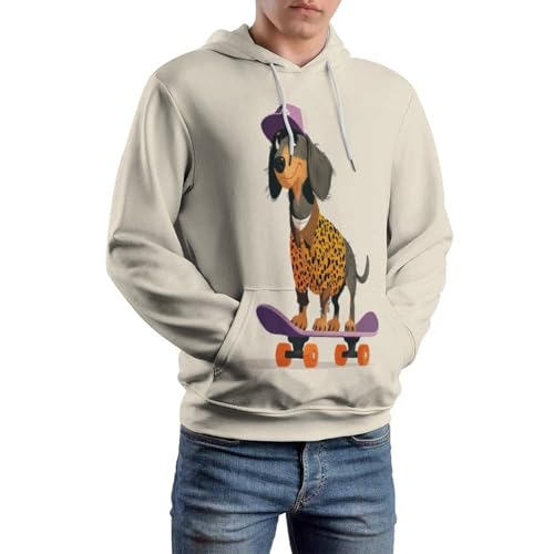 Sweat à capuche teckel imprimé léopard pull beige harajuku décontracté - 6