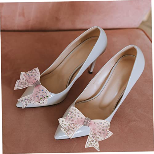 Diyfixlcd 2pcs bridal shoe clips bridal shoe buckle clothes bow decor shoe bow decors shoes bow bride accessories crystals decor clothing - Image 3