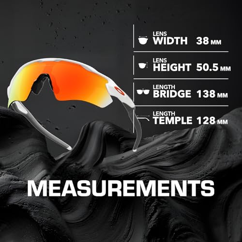 Image of Oakley OO9208 Radar EV Path Rectangle Shaped Non-Polarized Sunglasses for Men - Includes Official Eyewear Kit - Polished White Frame with Fire Iridium Lens