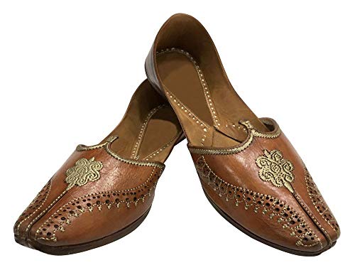 Brown Maharaja Look Old Mens Shoes Khussa Mojari Punjabi Jutti Ethnic Hobo2