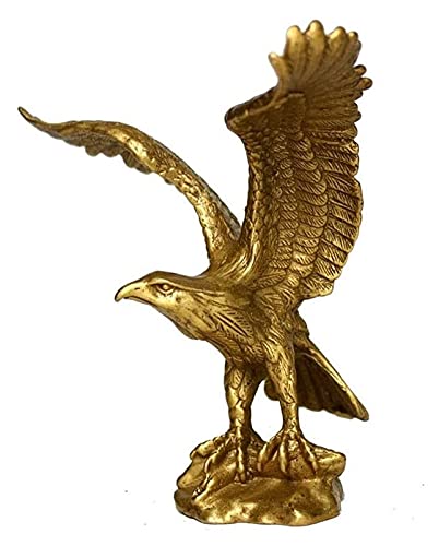 Desktop-Skulptur Günstige kleine fliegende Adler Skulptur Goldene Bronzeadler Statue Chinesische Feng Shui Handwerk Hauseinrichtung Ornamente Handgeschnitzte Figuren