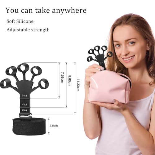 Antebrazos Fortalecer Hand Grip,Ejercicio En Casa 3 Piezas Antebrazo Ejercitar,Entrenamiento de Fuerza Resistencia Ajustable Portátil para Terapia de Fitness Entrenamiento Deportivo,Negro - Imagen 4