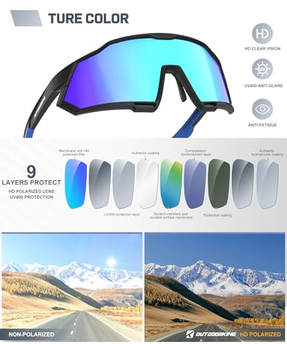 Image of Sport Polarized Sunglasses for Men and Women, Stylish and Lightweight Cycling Sunglasses with UV400 Protection