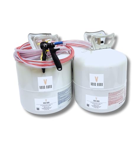 Vega Bond V600 Closed Cell Spray Foam Insulation Kit – 600 Board Feet, High Density 2-Component, R-7 per Inch, Quick Cure, Airtight Seal, Vapor Barrier for Walls, Basements & Roofs. Set of 3