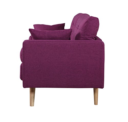 Divano Roma Furniture Mid-Century Sofas, Purple