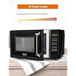 COMMERCIAL CHEF 0.9 Cubic Foot Microwave with 10 Power Levels, Small Microwave with Grip Handle, 900W Countertop Microwave with Digital Display, Door Lock and Kitchen Timer, Black - Image 3