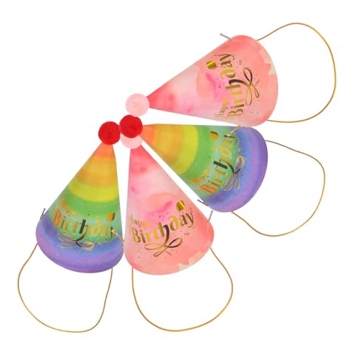 TOPPERFUN 4pezzi Cappello Cono Per Compleanno in Cappelli Da Festa Per Compleanno Cappelli Per Feste Compleanno Cappello Per Festa Copricapo Per Berretto Per