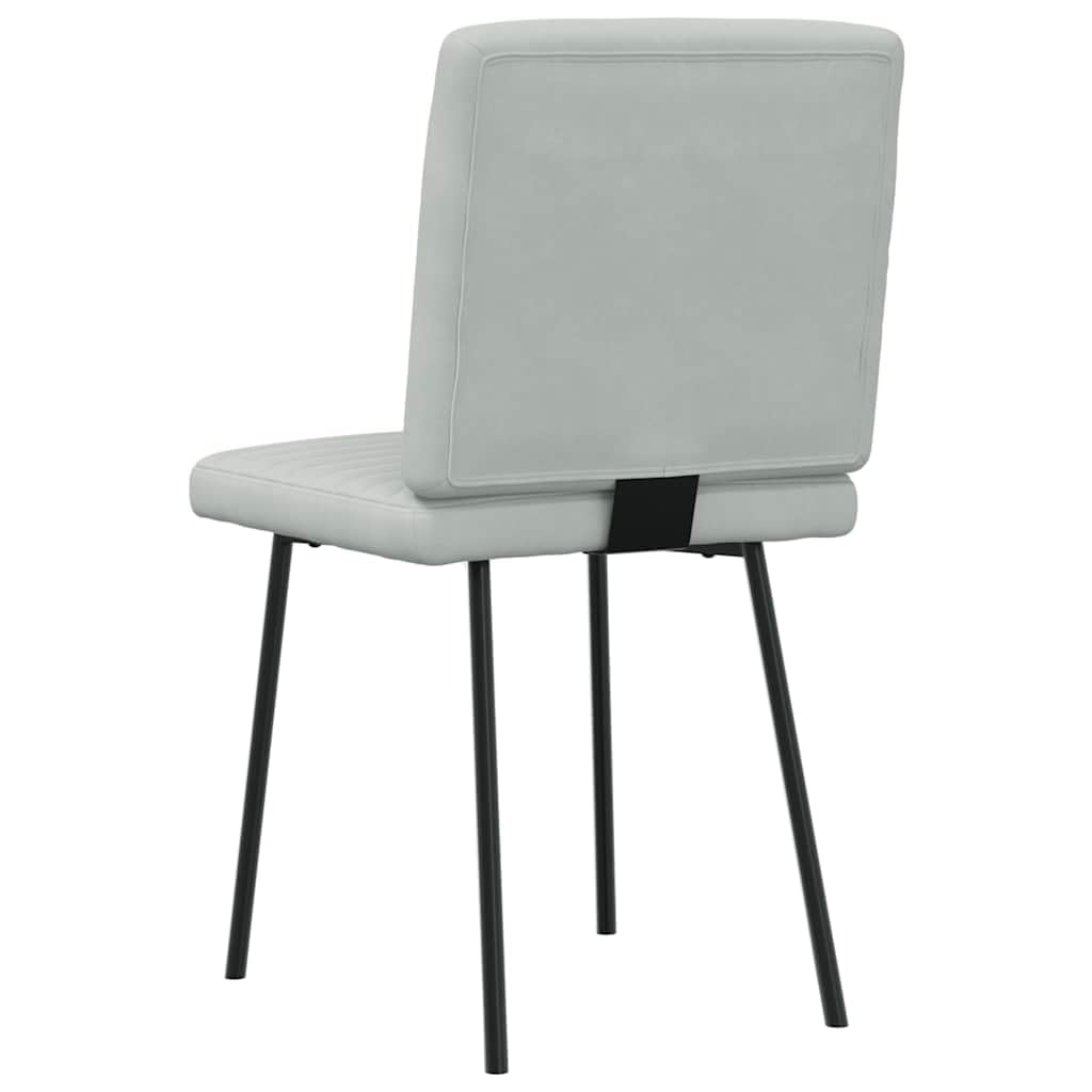 Juego de 4 sillas de comedor de terciopelo gris claro acolchado con estructura de metal, asiento y respaldo ergonómicos acolchados, para comedor, salón, oficina y sala de espera
