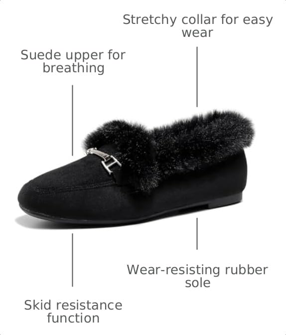 Image of VenusCelia Women's Cozy Furry Flat Shoe