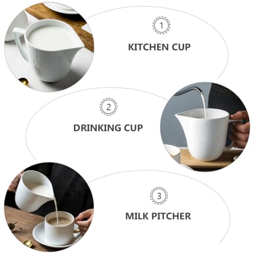 Jarra de leche de cerámica con asa ergonómica para un control total al preparar tu espuma de café. 8