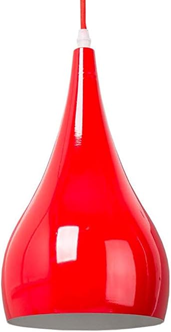 Mengjay Ceiling Lighting Modern Metal Pendant Light Pendant Cap E26 Indoor Ceiling Metal Light Hanging Lighting for Cafe Bar Pub Restaurant Red